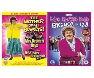 Mrs Brown's Boys / Brendan O'Carroll Complete BBC Series 1,2,3, & The 3 Christmas Specials (7 Disc Set) Plus Mrs Brown's Boys Original 8 Disc RTE Series & Brendan O'Carroll's Stand Up Collection (19 Disc Set)