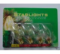 MRS CHRISTMAS 4 E12 Clear Screw in Tulip Bulbs -12V 3W 0.25A-25