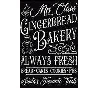Mrs Claus Gingerbread Bakery Always Fresh Christmas cartelli in alluminio divertente metallo arte poster regalo casa bar decorazione da parete accessori per porta 20,3 x 30,5 cm