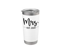 Mrs. Est. 2026 Appena sposato Promosso a Mr e Mrs Matching Bicchiere termico in acciaio inox doppia parete