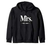 Mrs. EST. 2026 Design Minimo per Celebrazione del Matrimonio Felpa con Cappuccio