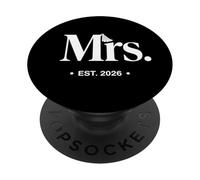 Mrs. Est. 2026 Design minimo per celebrazione del matrimonio PopSockets PopGrip Adesivo