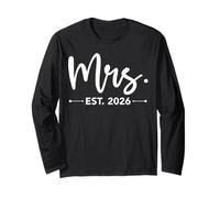 Mrs. EST. 2026 Just Married Promoted to Mr And Mrs Matching Maglia a Manica