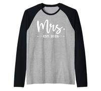 Mrs. EST. 2026 Just Married Promoted to Mr And Mrs Matching Maglia con Maniche Raglan