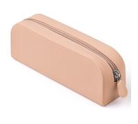 Mrsdry Borsa cosmetica di viaggio del supporto della spazzola di trucco del silicone, supporto cosmetico portatile delle spazzole del viso con la cerniera, grande caso della spazzola di trucco, Rosa,