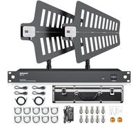 MRSDY MD-10 UHF Wireless Antenna Distribution System, Amplificatore di Segnale Microfono Senza Fili Regolazione del Guadagno Paddle Antenna Attiva, 8 Uscite + 2 Porte Cascata, Coperture Gamma di