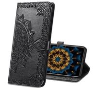 MRSTER Cover Compatibile con Samsung Galaxy A6 Plus 2018, Flip Case Premium Protettiva Portafoglio PU Pelle Custodia per Samsung Galaxy A6+ / J8 2018. SD Mandala Black