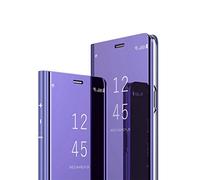 MRSTER Samsung Galaxy Note 10 Cover, Mirror Clear View Standing Cover Full Body Protettiva Specchio Flip Custodia per Samsung Galaxy Note 10. Flip Mirror: Purple