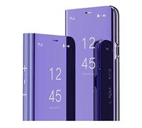 MRSTER Samsung Galaxy S20 Fe 5G Cover, Mirror Clear View Standing Cover Full Body Protettiva Specchio Flip Custodia per Samsung Galaxy S20 Fe 2020. Flip Mirror: Purple
