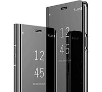 MRSTER Samsung Galaxy S21+ Cover, Mirror Clear View Standing Cover Full Body Protettiva Specchio Flip Custodia per Samsung Galaxy S21 Plus. Flip Mirror: Black