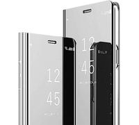 MRSTER Samsung Galaxy S21 Ultra Cover, Mirror Clear View Standing Cover Full Body Protettiva Specchio Flip Custodia per Samsung Galaxy S21 Ultra. Flip Mirror: Silver