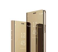 MRSTER Samsung S8 Cover, Mirror Clear View Standing Cover Full Body Protettiva Specchio Flip Custodia per Samsung Galaxy S8. Flip Mirror: Gold