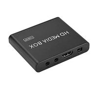 MRSTORY Full HD Mini Box Media Player 1080p Supporto per Lettore Video Ad Alta Definizione USB MMC RMVB MP3 AVI MKV per Intrattenimento Domestico Black Metal ABS 7.5 X 6,5 X 1,5 Cm (Plug)