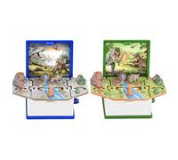 MRSTORY Mini 3D Dinosaur Astronomy Book Keeychains Sensory Toy Stress Relief Raliel Relief For Kids Adults Green/Blue Pop-Up Novelty Design per Regali (B)