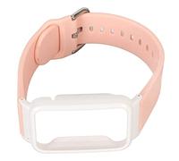 MRSTORY Silicone Watch Watch Band Band Bancontective Bumper Case MI Band 7 Pro Integrated Design Gym Fitness Running Office Office Work Bright Color (Rosa + guscio bianco)