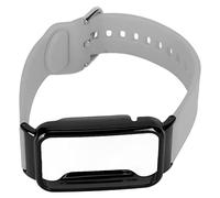 MRSTORY Silicone Watch Watch Band Band Bancontective Bumper Case MI Band 7 Pro Integrated Design Gym Fitness Running Office Office Work Bright Color (Grigio con custodia nera)