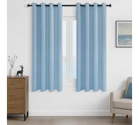 MRTREES 2 Pezzi Tende Oscuranti per Interni Isolanti Termiche con Occhielli Moderne Tende Coprenti Tinta Unita per Camera da Letto e Soggiorno Elegante Corto 117x137 CM Blu Cielo