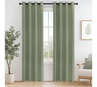MRTREES 2 Pezzi Tende Oscuranti per Interni Isolanti Termiche con Occhielli Moderne Tende Coprenti Tinta Unita per Camera da Letto e Soggiorno Cameretta Bambini Elegante 140x240 CM Verde