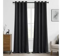 MRTREES 2 Pezzi Tende Oscuranti per Interni Termiche Isolanti Tende Camera da Letto Tinta Unita con Occhielli Moderne per Soggiorno Finestra Elegante 140x280 CM (Larghezza x Altezza) Nero