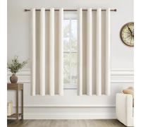 MRTREES 2 Pezzi Tende Oscuranti Termiche Isolanti con Occhielli per Camera da Letto Tende Coprenti per Soggiorno Moderne per Interni Finestra Salotto, 140x185 CM, Beige Chiaro