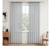 MRTREES 2 Pezzi Tende per Interni Voile Trasprarenti con Tasca per Asta 140x245cm Grigio Chiaro Tende Leggere Camera da letto e Soggiorno Moderne 245 Altezza Casa interni Finestra