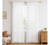MRTREES 2 Pezzi Tende per Interni Voile Trasprarenti con Tasca per Asta Bianche 140x260cm Tende Leggere Camera da letto e Soggiorno Moderne 260 Altezza Casa interni Finestra