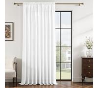 MRTREES Tenda Bianca 1 Pezzo 300x240 cm con Passanti,Effetto Lino | Tende Semitrasparente Leggero e Morbido, Tende Lino per Interni Soggiorno Camera da Letto Salotto Finestre Grandi Moderne
