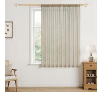 MRTREES Tenda Camera da Letto Moderna Voile Beige Tende Shabby Chic 1 Pezzo con Tasca per Asta 200x160 cm (L x A), Tende per Interni Trasparente Leggera ed Elegante per Salotto