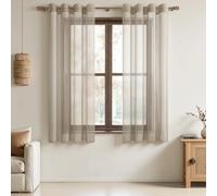 MRTREES Tenda Corta Beige Moderna, Tende Trasparenti per Interni per Finestra, Camera da Letto e Soggiorno, Tenda Decorativa per Casa con Occhielli, 140x150 CM, 2 Pezzi