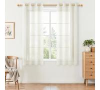 MRTREES Tenda Corta Crema 140x145 CM, 2 Pezzi, Tende per Interni Corte con Occhielli, Tende Moderne per Soggiorno e Camera da Letto, Eleganti, Trasparenti e Decorative