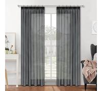 MRTREES tenda grigia tende per binario trasparente tende salotto moderne 2 pezzi soggiorno eleganti 140 x 225 cm, Tre metodi di utilizzo