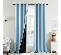 MRTREES Tende 100% Oscuranti per Interni Tende Termiche Isolanti Coprenti Blu con Occhielli per Camera da Letto Moderna Soggiorno Salotto 2 Pezzi Tenda Oscurante da Interno, 140x260 CM