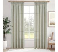 MRTREES Tende con Fettuccia Semitrasparenti per Interni Soggiorno Salotto Bellissime Moderne 2 Pezzi 140x225 CM, Tenda Lino Naturale per Casa Camera da Letto Cameretta Bambini Finestre