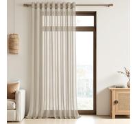 MRTREES Tende Finestre Voile Trasparenti Beige 1 Pezzi con Occhielli Tende su misura Tenda a Panello Tende Corte Leggere per Camera da Letto Cucina e Interni Moderne