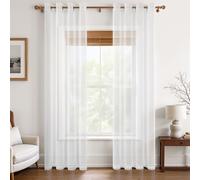 MRTREES - Tende in voile bianche, altezza 183 cm, 2 pannelli, con occhielli, tende a rete per finestre per camera da letto e soggiorno, morbide e leggere, 132 x 183 cm, 52 x 72 pollici, colore: bianco