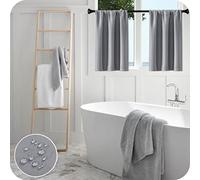 MRTREES Tende oscuranti da cucina a 30 pezzi, 2 pannelli, impermeabili, a livello corto, tende corte per il trattamento delle finestre, piccole tende per cucina, bagno, 75x75 cm, grigio