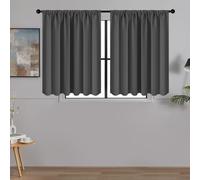 MRTREES Tende per Interni Oscuranti 60x120cm 2 Pezzi Termiche Isolanti Tende Moderno con Bastoni Camera da Letto Soggiorno Finestre Camerette Bambini Acustico Elegante Griogio Scuro