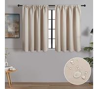 MRTREES Tende per Interni Oscuranti 60x90cm 2 Pezzi Termiche Isolanti Tende Moderno con Bastoni Camera da Letto Soggiorno Finestre Camerette Bambini Acustico Elegante Beige