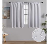 MRTREES Tende per Interni Oscuranti 60x90cm 2 Pezzi Termiche Isolanti Tende Moderno con Bastoni Camera da Letto Soggiorno Finestre Camerette Bambini Acustico Elegante Bianco