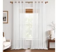 MRTREES Tende per interni Voile Semi Trasparenti Bianche 2 Pezzi con Occhielli 140x280 CM Tenda a Panello Tende Leggere Morbida per Camera da Letto e Soggiorno Finestra Moderne