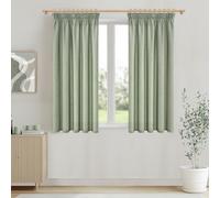 MRTREES Tende Semioscuranti per Interni Finestre Camera da Letto Corte Moderna 2 Pezzi 140x160 CM, Tende Lino con Fettuccia Bellissime per Casa Soggiorno Salotto Eleganti, Verde Salvia