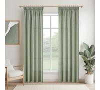 MRTREES Tende Verde Salvia con Fettuccia Semitrasparenti per Interni Soggiorno Salotto Bellissime Moderne 2 Pezzi 140x215 CM, Tenda Lino per Casa Camera da Letto Cameretta Bambini Finestre