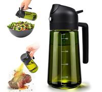 MRUN BONE Spruzzatore di olio 2 in 1 per olio da cucina, protezione UV, 470 ml, per friggitrice ad aria calda, olio spray, per cucinare, grigliare, cucina, friggitrice ad aria calda