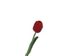 MRVAKDYDI Bouquet di Fiori all'Uncinetto, Handmade Artificial Tulip Knitted Flower Wool Yarn Multicolor 40cm Pole 5x3cm Home Decor(5)