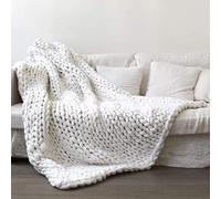 MRVAKDYDI Coperte in Pile per divani Coperta in Lana Lavorata a Maglia for Divano e Letto Multicolore in Varie Misure(White,100X100)