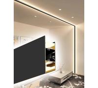 MRVAKDYDI Dimensioni delle modanature per soffitti, Installa la Copertura del diffusore del Canale di Illuminazione della Modanatura della Corona del soffitto a LED in Nero 1-20 m(10.5m (34.4ft))