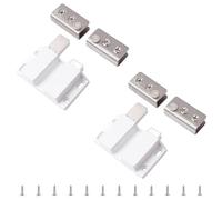 MRVAKDYDI L'armadio con serratura magnetica， Chiusura magnetica for porta in vetro, morsetto regolabile for mobile, adatta for porta in vetro senza telaio a oscillazione libera da 3-9 mm(White)