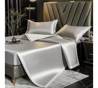 MRVAKDYDI Materasso in bambù Materassino estivo, Set di materassini in seta ghiacciata con federe multicolore(Grey)