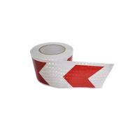 MRVAKDYDI Nastro Riflettente Impermeabile per Esterni, Nastro Riflettente in PVC Multicolore 10 cm x 25 m (1 Rotolo)(White Red)