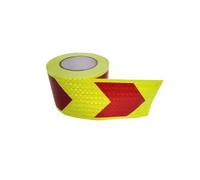 MRVAKDYDI Nastro Riflettente Impermeabile per Esterni, Nastro Riflettente in PVC Multicolore 10 cm x 25 m (1 Rotolo)(Yellow Red)